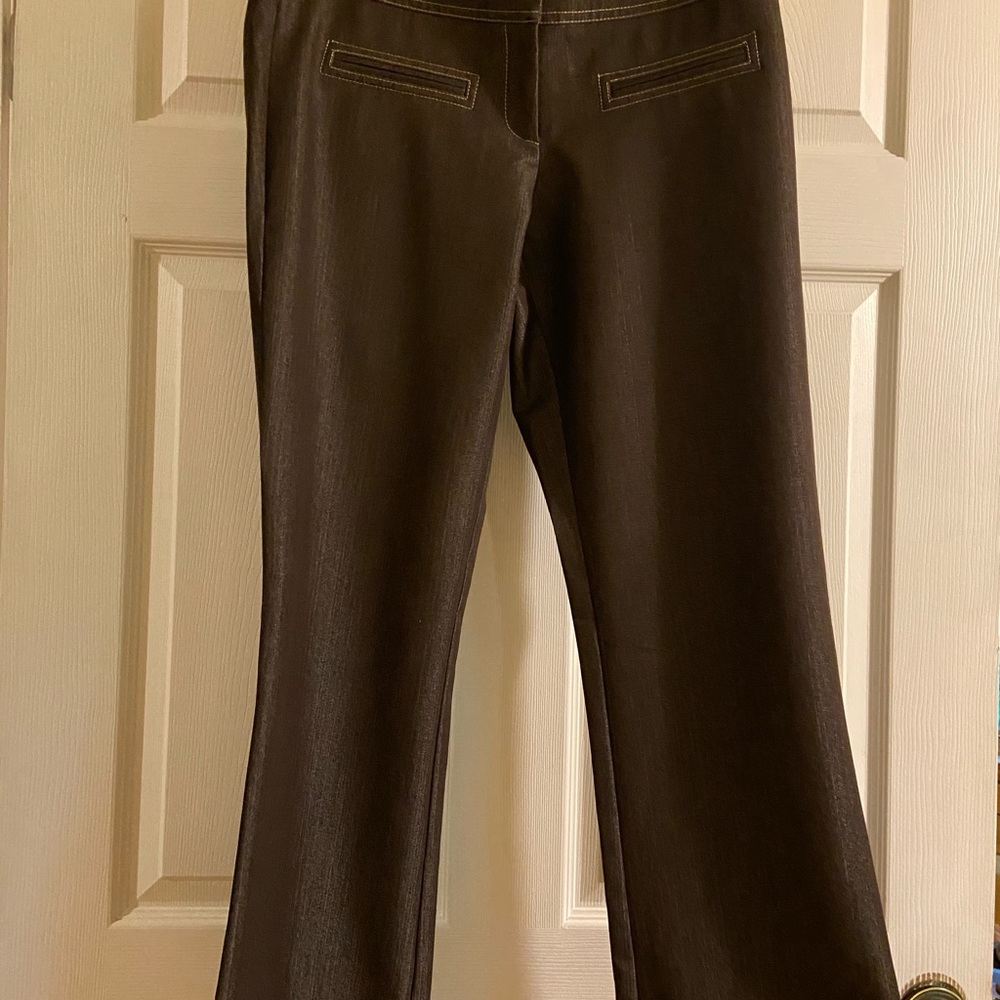 CACH’E Beautiful shiny brownish color slacks size 8 petite